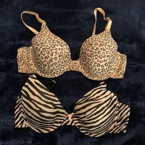 Maidenform Animal Print Bra Bundle Sz 34C